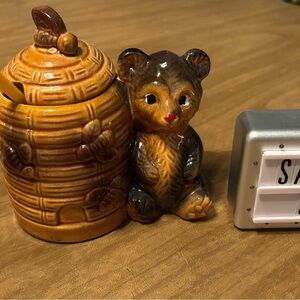 Brown Bear and Honey Pot Figurine